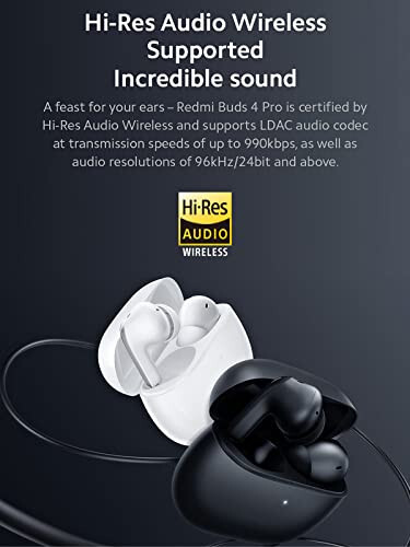 Xiaomi Redmi Buds 4 Pro Wireless Earbuds Noise Cancelling Earbuds, Bluetooth 5.3 Earphones, Up to 43dB Hybrid ANC, Up to 36 Hours Long Battery Life, 3-mic Noise Reduction for Calls, in-Ear Detection - 3