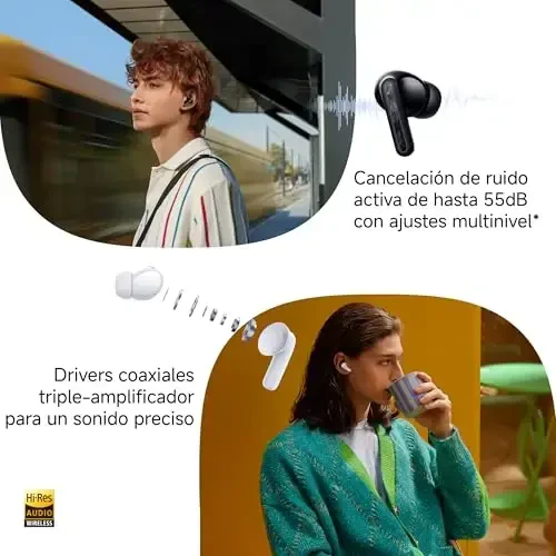 Xiaomi Redmi Buds 5 Pro (Global Version) simsiz quloqchinlari, Bluetooth 5.3 quloq ichiga o'rnatiladigan naushniklar, 52dB faol shovqinni bekor qilish, 38 soatgacha batareya muddati, Hi-Res Audio & LDAC, koaksial qo'sh drayverlar - (oq) - 2