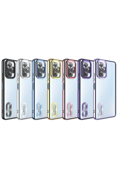 Xiaomi Redmi Note 10 Pro Case Camera Lens Protected Transparent Colored Logo Showing Glossy Cover - 2