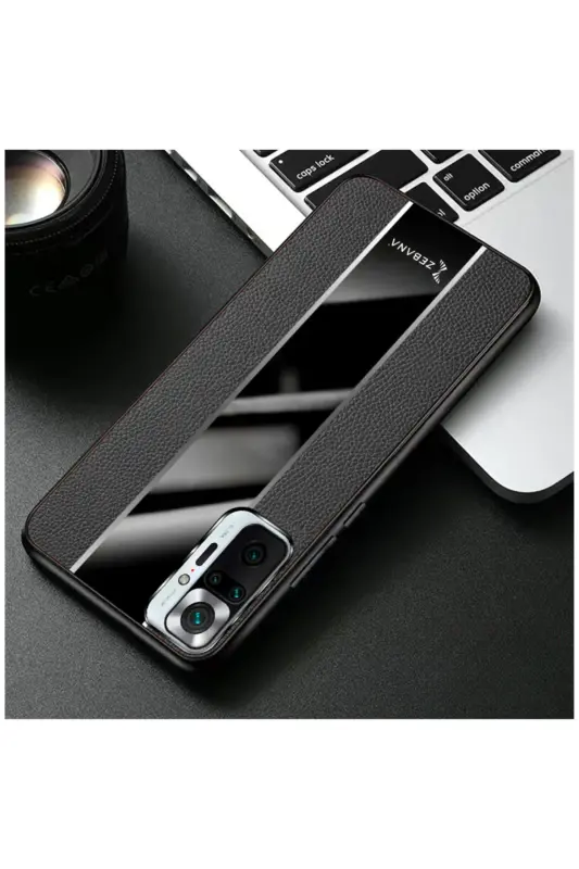 Xiaomi Redmi Note 10 Pro Compatible Case Premium Leather Case Black - 3