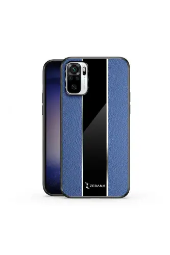 Xiaomi Redmi Note 10 Pro Uyumlu Kılıf Premium Deri Kılıf Mavi - Mavi - ZEBANA (1)