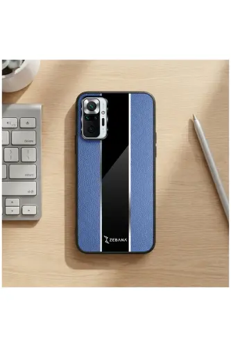 Xiaomi Redmi Note 10 Pro Uyumlu Kılıf Premium Deri Kılıf Mavi - Mavi - 5