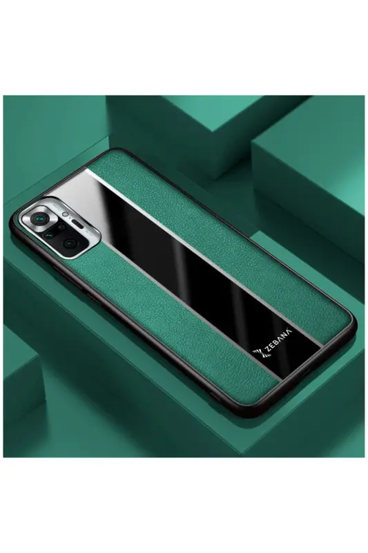 Xiaomi Redmi Note 10 Pro Uyumlu Kılıf Zebana Premium Deri Kılıf Yeşil - Yeşil - 1