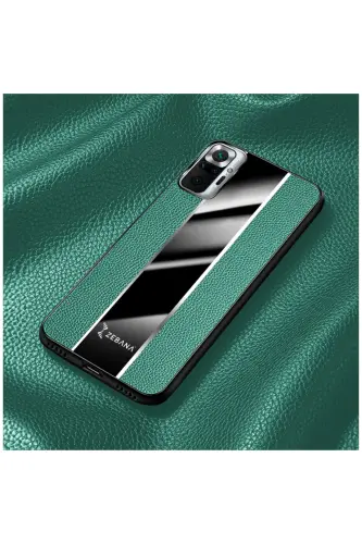 Xiaomi Redmi Note 10 Pro Uyumlu Kılıf Zebana Premium Deri Kılıf Yeşil - Yeşil - 3