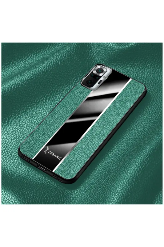 Xiaomi Redmi Note 10 Pro Uyumlu Kılıf Zebana Premium Deri Kılıf Yeşil - Yeşil - 3