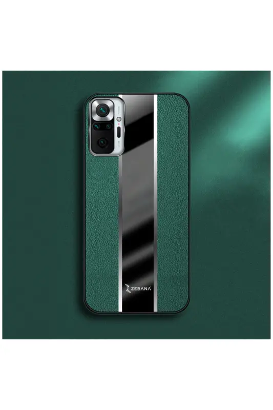 Xiaomi Redmi Note 10 Pro Uyumlu Kılıf Zebana Premium Deri Kılıf Yeşil - Yeşil - 4