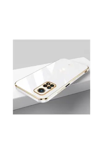 Redmi Note 11 Pro/12 Pro 4G Kılıf Parlak Kenarlı Altın Işlemeli Kamera Korumalı Kapak Beyaz - Gold Beyaz - 3