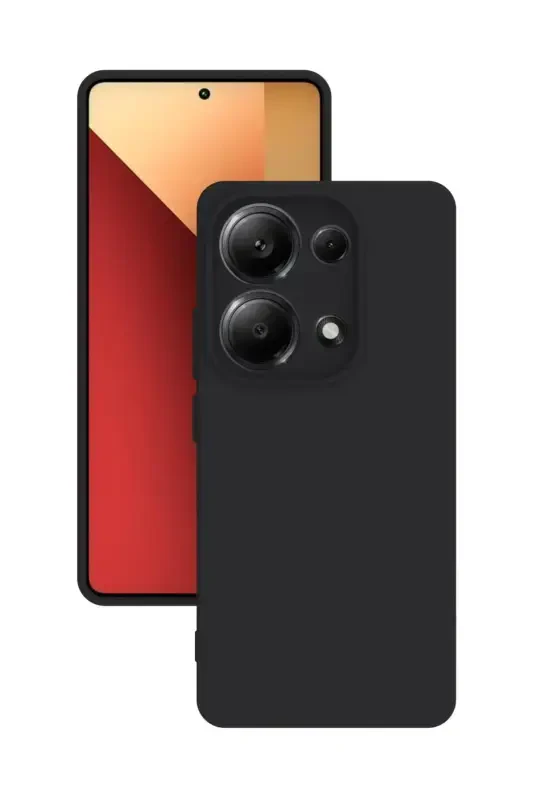 Xiaomi Redmi Note 13 Pro 4G G'ilofi Kamera Himoyalangan Silikon Rubber Orqa Qopqoq-Qora - 1