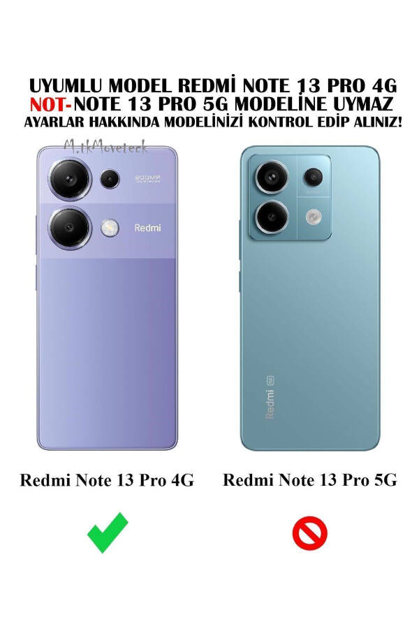 Xiaomi Redmi Note 13 Pro 4g Telefon Uchun Kamera Himoyali Sürgülü Halqali Armor Harbiy Tank Slizka Qopqoq - 10