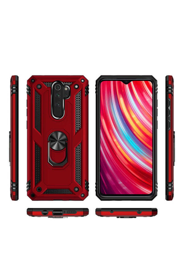 Xiaomi Redmi Note 8 Pro Uyumlu Kılıf Vega Tank Zırh Yüzüklü Mıknatıslı Standlı Kapak Telefon Kılıfı - 2