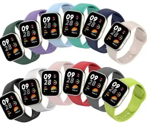 Z.DuDuZAZA Bands for Xiaomi Redmi Watch 3 Active/Redmi Watch 3 Straps for Women Men, 12 Pack Soft Silicone Strap Replacement Wristbands Compatible with Xiaomi Watch 3/Watch 3 Active - Z.DuDuZAZA