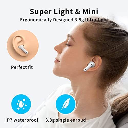 XIAOWTEK A40 Pro Wireless Earbuds, 50Hrs Playtime Bluetooth Earbuds Built in Noise Cancellation Mic with Charging Case, Bluetooth Headphones with Stereo Sound, IPX7 Waterproof Ear Buds for iPhone - 10