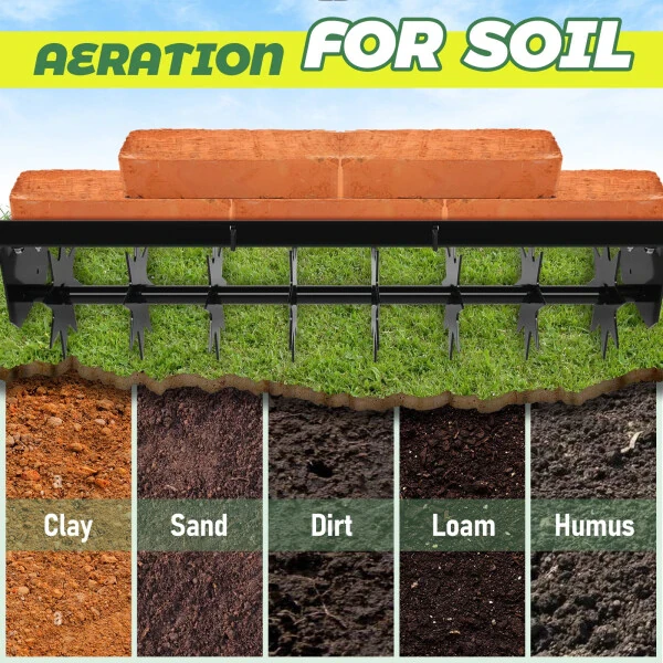 XiMeijiun, Lawn Towed Aerator, Lawn Tools, Lawn Looseners, Restore Lawn Health, Adapt to Yard, Garden - 9