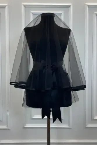 Xina Duvoği Seti Qora Biyeli Duvoq Kamar Qo'lqop To'liq Set Xina Kechasi To'y Nikoh-QORA BIYELI - 3