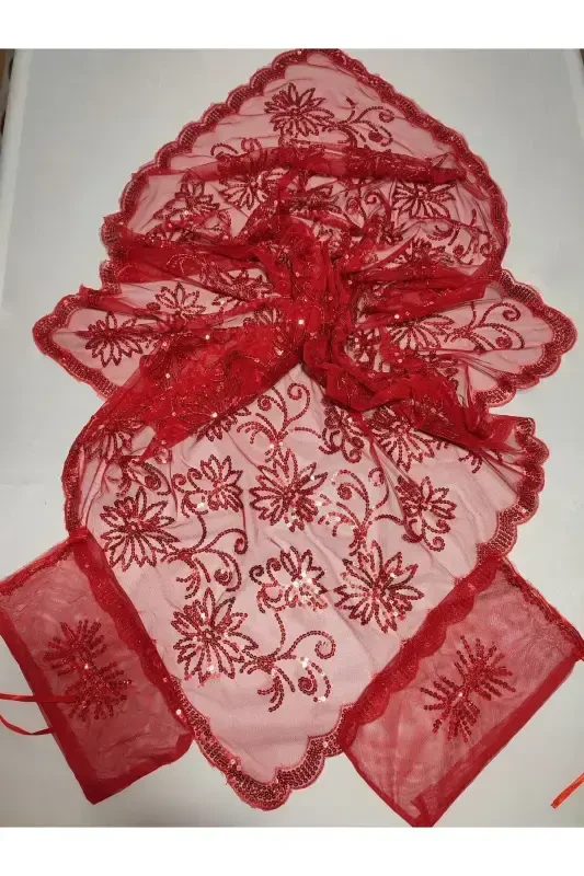 Xina Kechalari uchun pulli kelin va ay yulduz kuyov xina o'rtusi qo'lqopi bilan xina o'rtusi maxsus duvak to'plami-Qarag'ay - 2