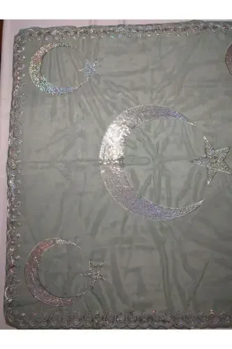 Xina Kechalari uchun pulli kelin va ay yulduz kuyov xina o'rtusi qo'lqopi bilan xina o'rtusi maxsus duvak to'plami-Qarag'ay - 8