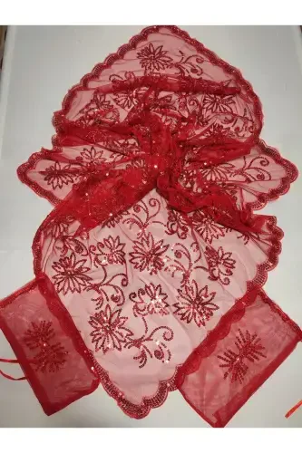 Xina kechalari uchun pulli kelin va mato kuyov xina o'rtasi va qo'lqopi bilan xina o'rtasi maxsus duvak to'plami - yashil - SIRMALIHOME (1)