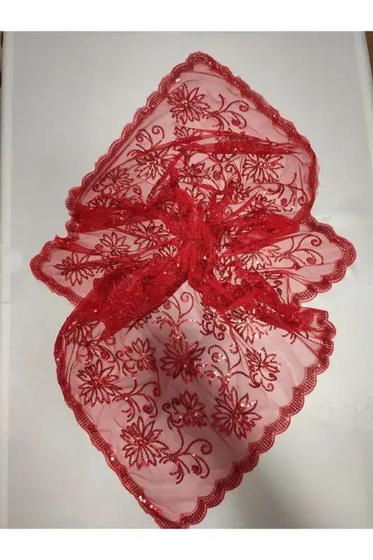 Xina kechalari uchun pulli kelin va mato kuyov xina o'rtasi va qo'lqopi bilan xina o'rtasi maxsus duvak to'plami - yashil - 5