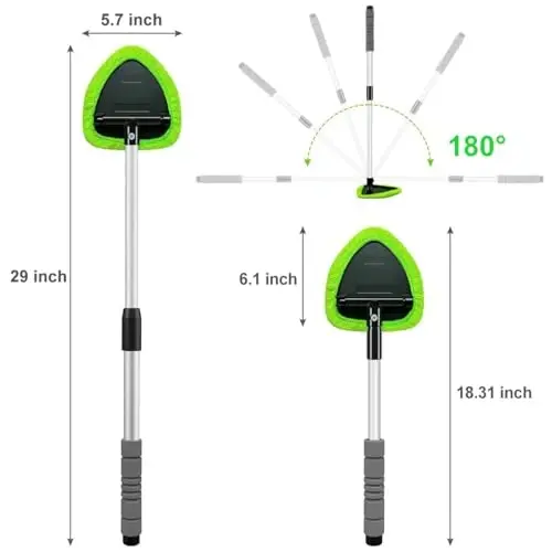 XINDELL 29-inch Windshield Cleaner Tool – Upgrade Large Head Car Interior&Exterior Window Cleaning Kit with Extendable Handle & 4 Microfiber Pads, Auto Wiper Brush for Car, Trucks, SUVs, RVs & Home - 5