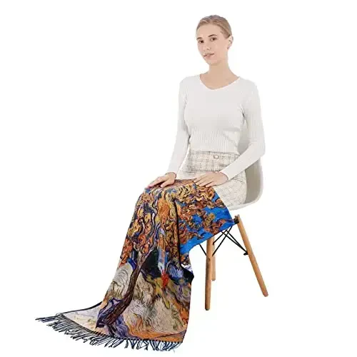 XINYUN Ayollar Modali Shali, Badiiy Bosma bilan, Tukli, Yumshoq, Issiq, Katta Plyusli Shal, Sovg'a uchun - 6