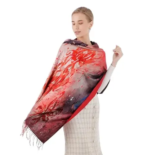 XINYUN Women's Fashion Scarf with Art Printed Tassel Soft CasModazoneere Warm Large Blanket Wrap Shawl for gift - MODAZONE (1)