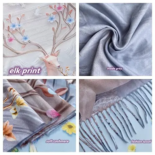 XINYUN Women's Fashion Scarf with Art Printed Tassel Soft CasModazoneere Warm Large Blanket Wrap Shawl for gift - 5