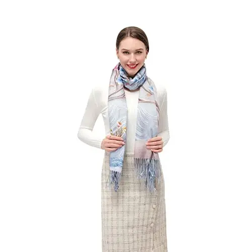 XINYUN Women's Fashion Scarf with Art Printed Tassel Soft CasModazoneere Warm Large Blanket Wrap Shawl for gift - MODAZONE (1)
