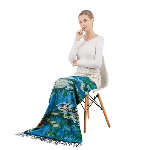 XINYUN Women's Fashion Scarf with Art Printed Tassel Soft CasModazoneere Warm Large Blanket Wrap Shawl for gift - 5