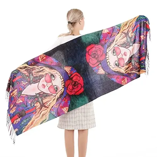 XINYUN Women's Fashion Scarf with Art Printed Tassel Soft CasModazoneere Warm Large Blanket Wrap Shawl for gift - 3