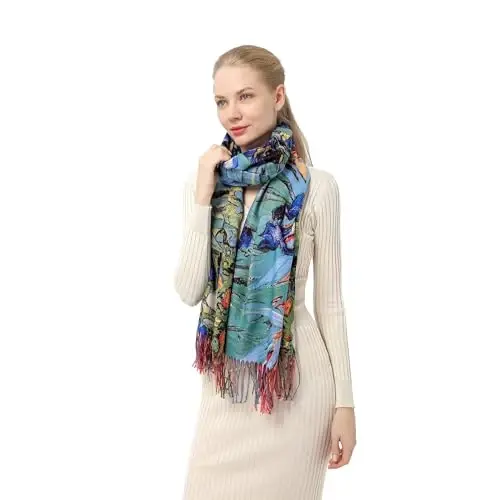 XINYUN Women's Fashion Scarf with Art Printed Tassel Soft CasModazoneere Warm Large Blanket Wrap Shawl for gift - 5