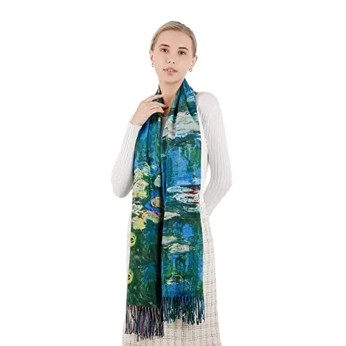 XINYUN Women's Fashion Scarf with Art Printed Tassel Soft CasModazoneere Warm Large Blanket Wrap Shawl for gift - 1