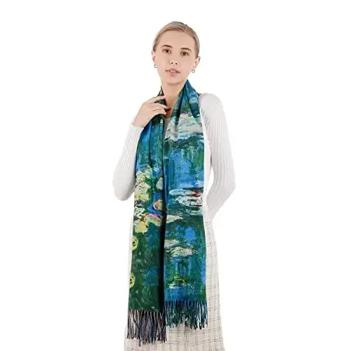 XINYUN Women's Fashion Scarf with Art Printed Tassel Soft CasModazoneere Warm Large Blanket Wrap Shawl for gift - 1