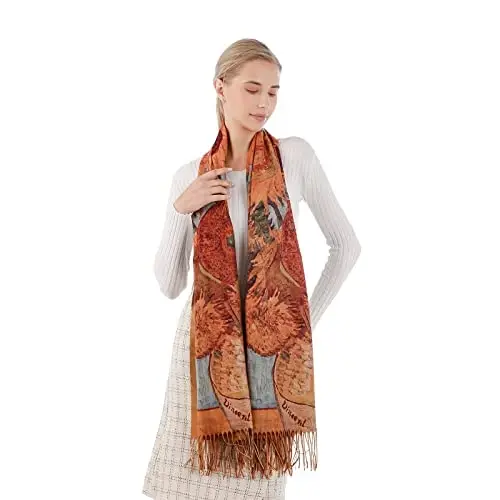 XINYUN Women's Fashion Scarf with Art Printed Tassel Soft CasModazoneere Warm Large Blanket Wrap Shawl for gift 