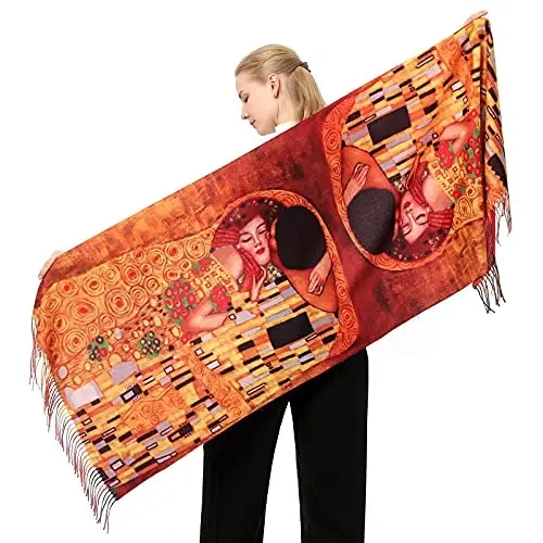 XINYUN Women's Fashion Scarf with Art Printed Tassel Soft CasModazoneere Warm Large Blanket Wrap Shawl for gift - 5