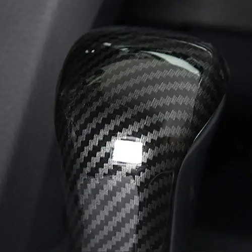 XITER ABS Carbon Fiber Car Interior Auto Gear Shift Knob Frame Cap Cover Trim Car Protect Accessories Case for Toyota Camry 2018-2025 for Corolla 2020-2024 Automatic Transmission-Carbon Fiber Black - XITER (1)