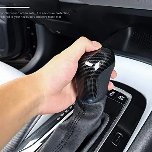 XITER ABS Carbon Fiber Car Interior Auto Gear Shift Knob Frame Cap Cover Trim Car Protect Accessories Case for Toyota Camry 2018-2025 for Corolla 2020-2024 Automatic Transmission-Carbon Fiber Black - 4