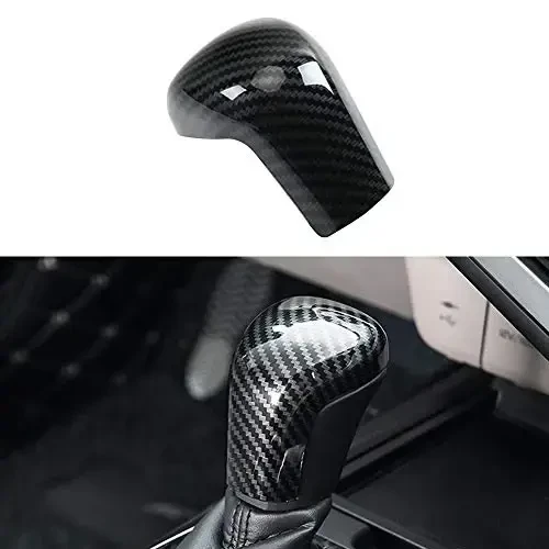 XITER ABS Carbon Fiber Car Interior Auto Gear Shift Knob Frame Cap Cover Trim Car Protect Accessories Case for Toyota Camry 2018-2025 for Corolla 2020-2024 Automatic Transmission-Carbon Fiber Black - XITER