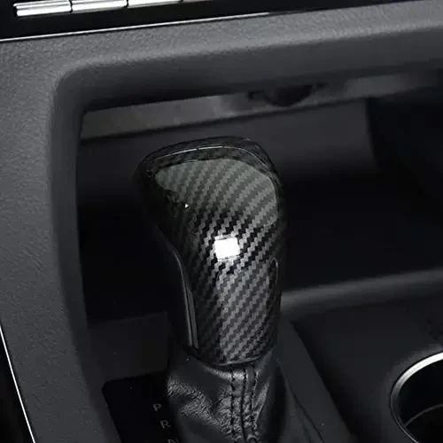 XITER ABS Carbon Fiber Car Interior Auto Gear Shift Knob Frame Cap Cover Trim Car Protect Accessories Case for Toyota Camry 2018-2025 for Corolla 2020-2024 Automatic Transmission-Carbon Fiber Black - 5