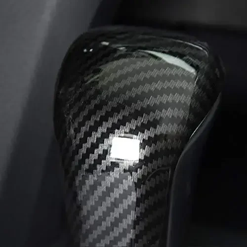 XITER ABS Carbon Fiber Car Interior Auto Gear Shift Knob Frame Cap Cover Trim Car Protect Accessories Case for Toyota Camry 2018-2025 for Corolla 2020-2024 Automatic Transmission-Carbon Fiber Black - 2