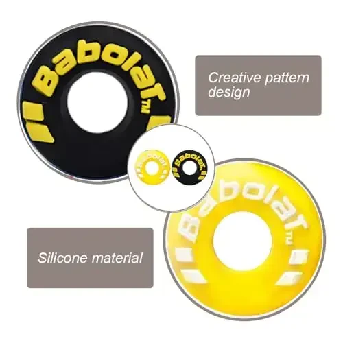 XIXILINRUIYUN 4 Piece Rubber Tire Shape Vibration Dampener Perdurable Tennis Racket Shock Absorber Soft Tennis Accessory Great for Tennis Players - 7