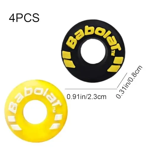 XIXILINRUIYUN 4 Piece Rubber Tire Shape Vibration Dampener Perdurable Tennis Racket Shock Absorber Soft Tennis Accessory Great for Tennis Players - 3