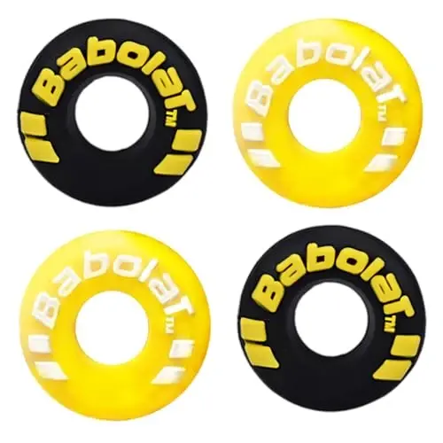 XIXILINRUIYUN 4 Piece Rubber Tire Shape Vibration Dampener Perdurable Tennis Racket Shock Absorber Soft Tennis Accessory Great for Tennis Players - 1