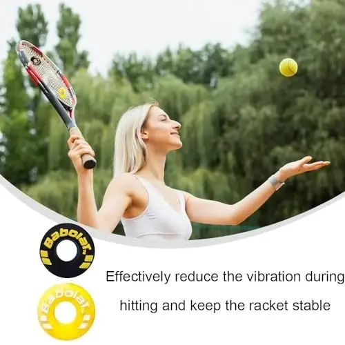 XIXILINRUIYUN 4 Piece Rubber Tire Shape Vibration Dampener Perdurable Tennis Racket Shock Absorber Soft Tennis Accessory Great for Tennis Players - 2
