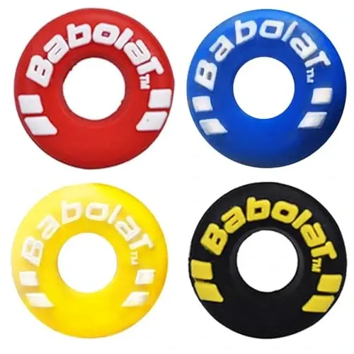 XIXILINRUIYUN 4 Piece Rubber Tire Shape Vibration Dampener Perdurable Tennis Racket Shock Absorber Soft Tennis Accessory Great for Tennis Players - 1