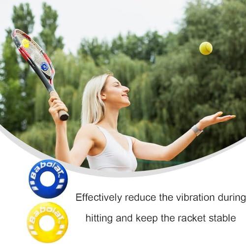 XIXILINRUIYUN 4 Piece Rubber Tire Shape Vibration Dampener Perdurable Tennis Racket Shock Absorber Soft Tennis Accessory Great for Tennis Players - 11