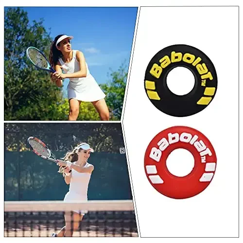 XIXILINRUIYUN 4 Piece Rubber Tire Shape Vibration Dampener Perdurable Tennis Racket Shock Absorber Soft Tennis Accessory Great for Tennis Players - 6
