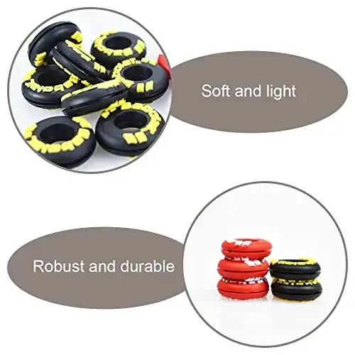 XIXILINRUIYUN 4 Piece Rubber Tire Shape Vibration Dampener Perdurable Tennis Racket Shock Absorber Soft Tennis Accessory Great for Tennis Players - 7
