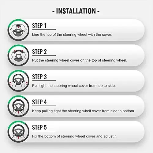 Xizopucy Red Steering Wheel Cover with Microfiber Leather for Car Truck SUV, Anti-Slip Steering Wheel Cover 15 inchs - 6