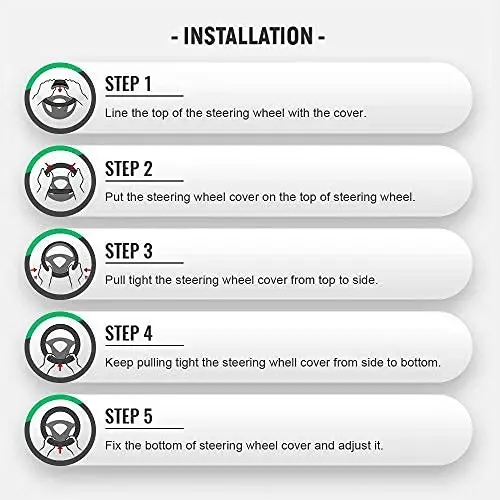 Xizopucy Steering Wheel Covers Black Universal Microfiber Leather, Suitable for 14 1/2-15 inch Car Steering Wheel Cover, Breathable, Anti Slip- Wine Red - 5