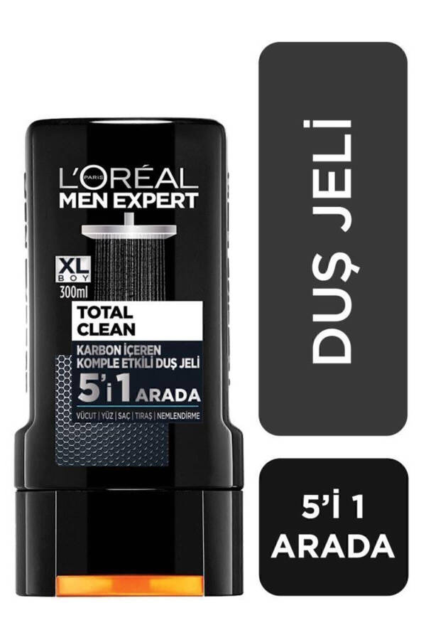 Xl Men's Care Set Total Clean Shower Gel Pure Charcoal Face Wash Gel Deodorant Roll On - 16